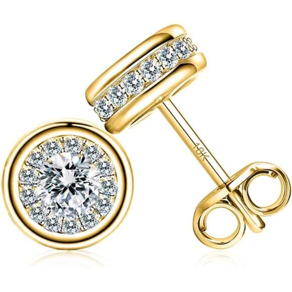 18K Gold Earrings for Women Gold Studs Earrings for Women Dainty Trendy